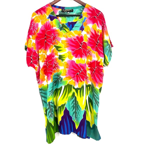 Dancing Gecko Hawaii Tops - Dancing Gecko Hawaii Womens Size L/XL Extra Large Beach Blouse Shirt Top Pool